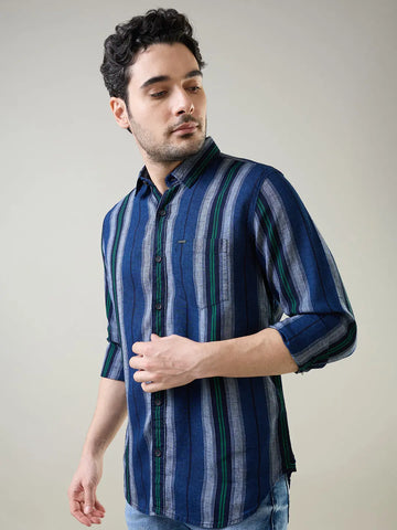 Green Striped Shirt Tim Paris
