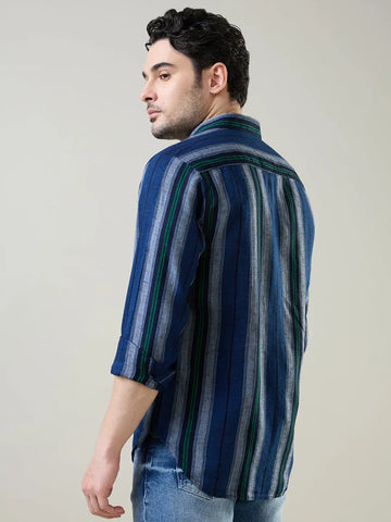 Green Striped Shirt Tim Paris
