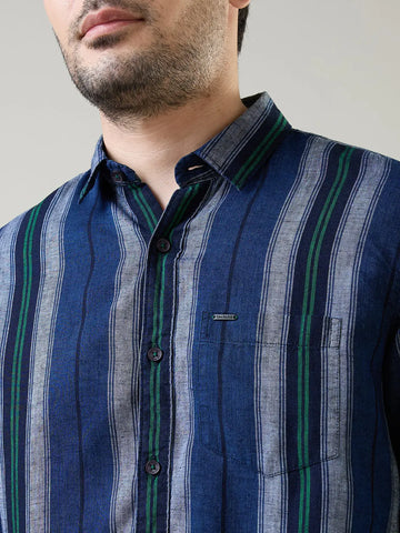 Green Striped Shirt Tim Paris