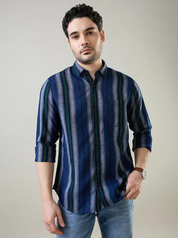 Green Striped Shirt Tim Paris