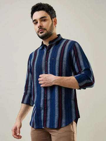 Red Striped Regular Fit Shirt Tim Paris
