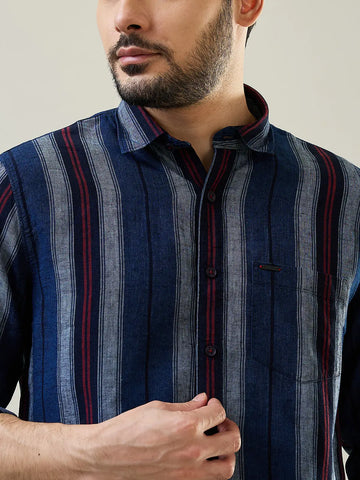 Red Striped Regular Fit Shirt Tim Paris
