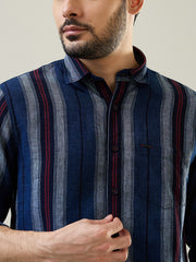Red Striped Regular Fit Shirt