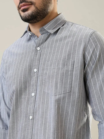 Grey Striped Shirt Tim Paris