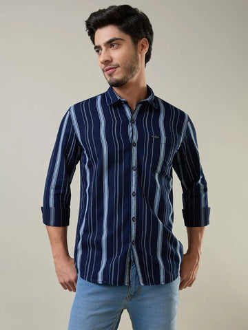 Navy Striped Shirt Tim Paris