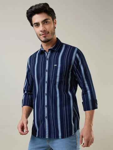 Navy Striped Shirt Tim Paris