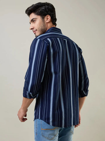 Navy Striped Shirt Tim Paris