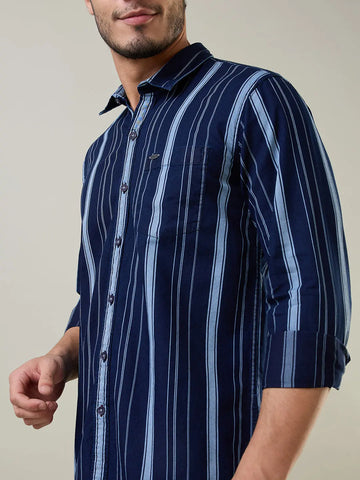 Navy Striped Shirt Tim Paris