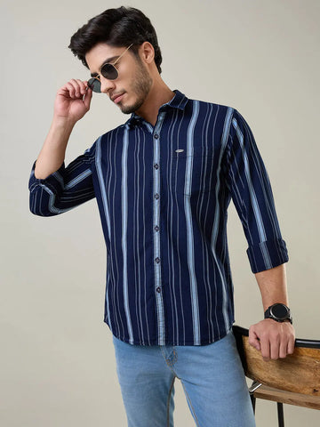Navy Striped Shirt Tim Paris