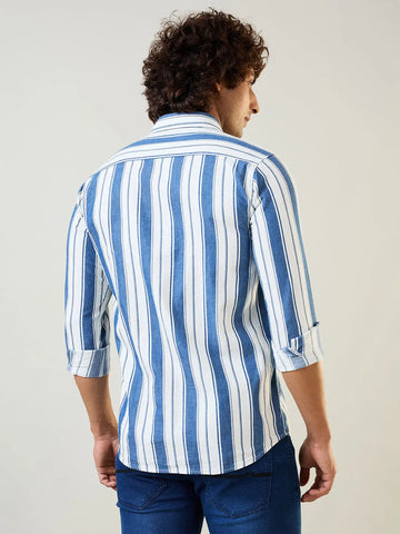 Indigo Striped Regular Fit Shirt TIM PARIS
