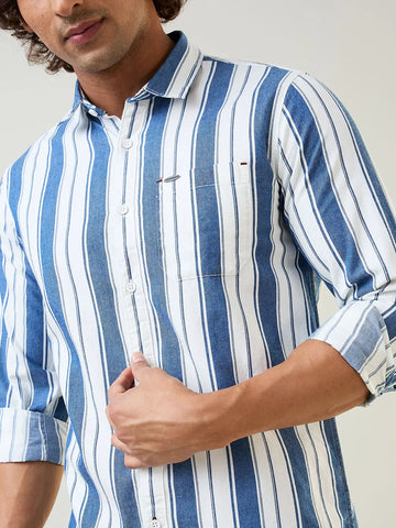 Indigo Striped Regular Fit Shirt TIM PARIS