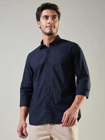 Blue Printed Shirt Tim Paris
