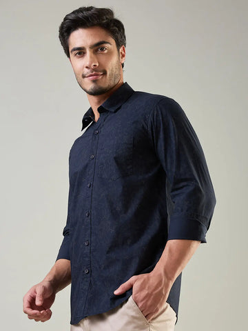 Blue Printed Shirt Tim Paris