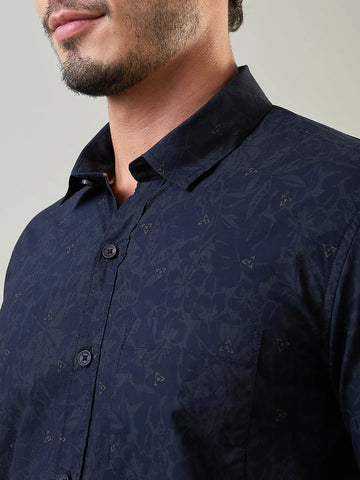 Blue Printed Shirt Tim Paris