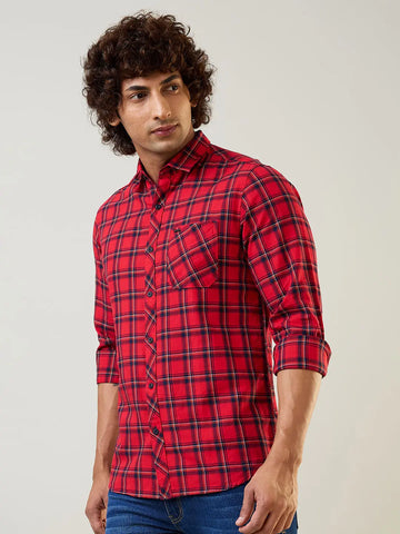 Red Checkered Shirt Tim Paris
