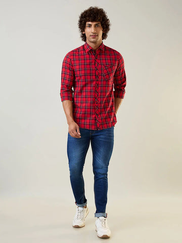 Red Checkered Shirt Tim Paris