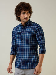 Blue Checkered Regular Fit Shirt