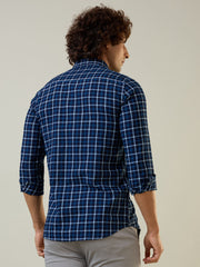 Blue Checkered Regular Fit Shirt