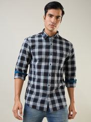 Black Checkered Regular Fit Shirt