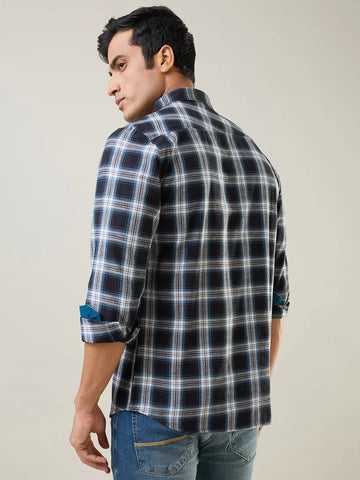 Black Checkered Regular Fit Shirt TIM PARIS