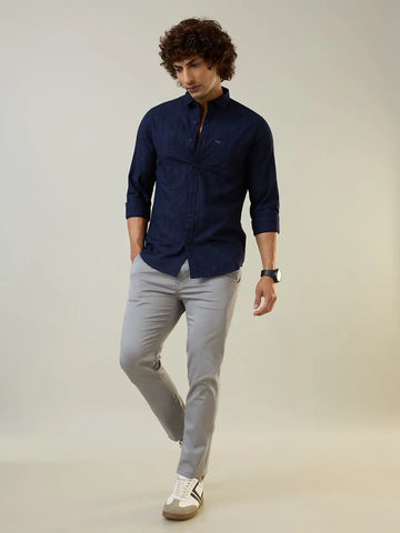 Navy Checkered Regular Fit Shirt TIM PARIS