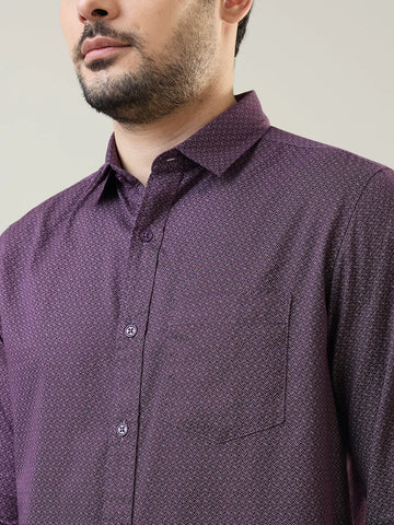 Purple Printed Regular Fit Shirt TIM PARIS