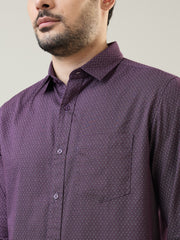 Purple Printed Regular Fit Shirt