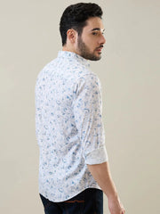Blue Printed Regular Fit Shirt TIM PARIS