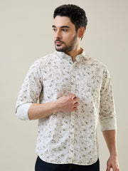 Green Printed Casual Shirt