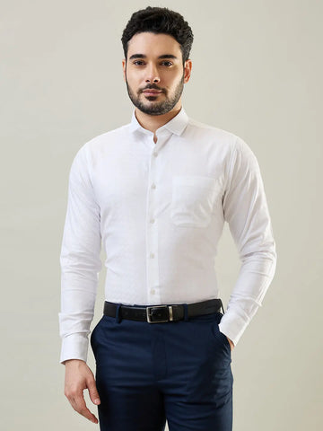 Tim Paris White Solid Formal Shirt Tim Paris