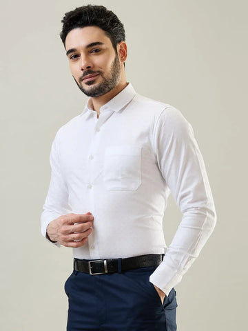 White Solid Shirt Tim Paris