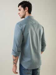Green Printed Regular Fit Shirt