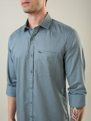 Green Printed Regular Fit Shirt