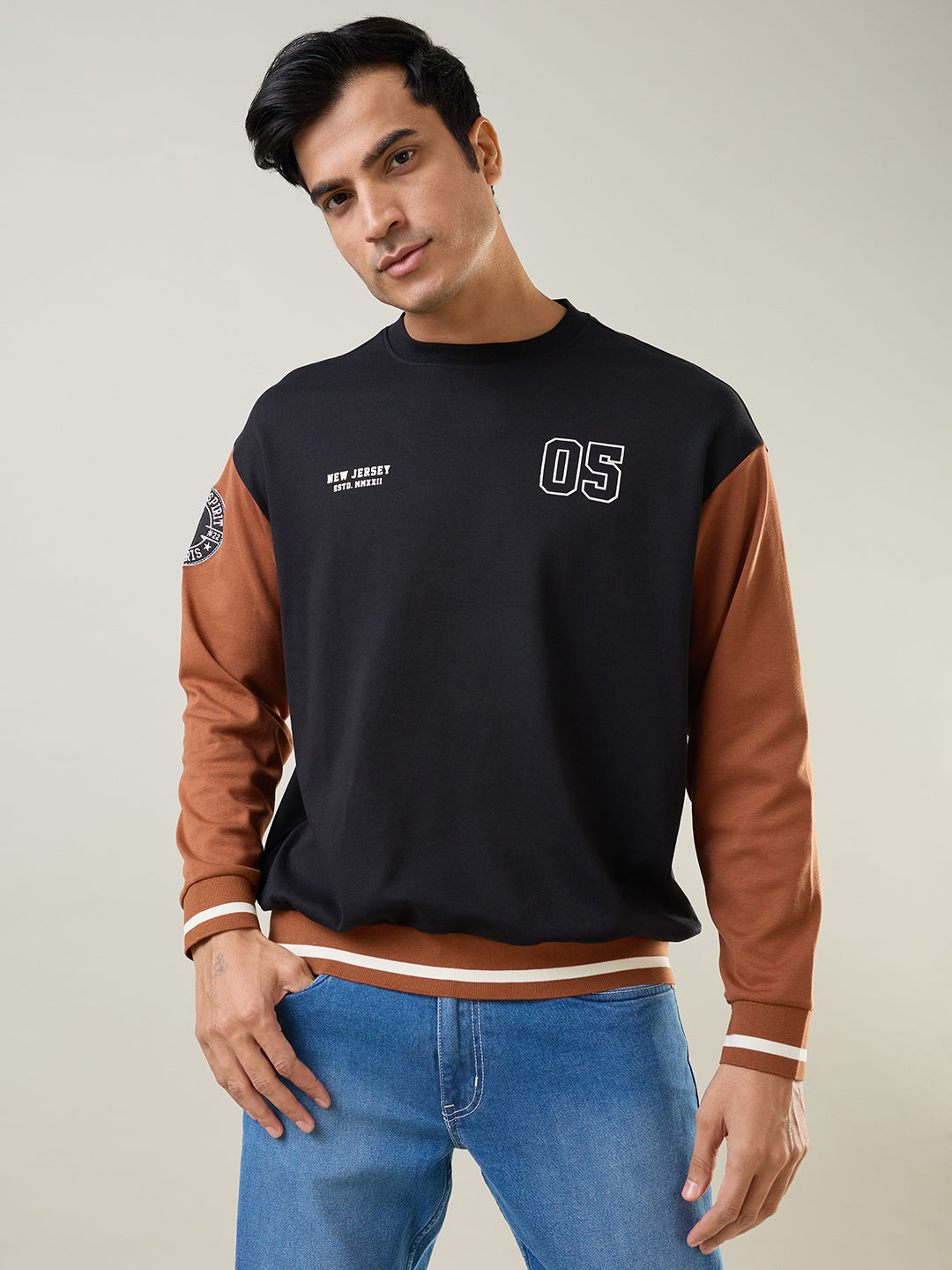 Black Cut & Sew Sweatshirt
