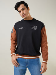 Black Cut & Sew Sweatshirt