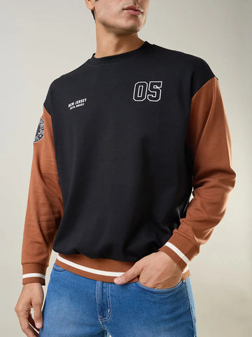 Black Cut & Sew Sweatshirt Tim Paris