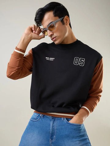Black Cut & Sew Sweatshirt Tim Paris