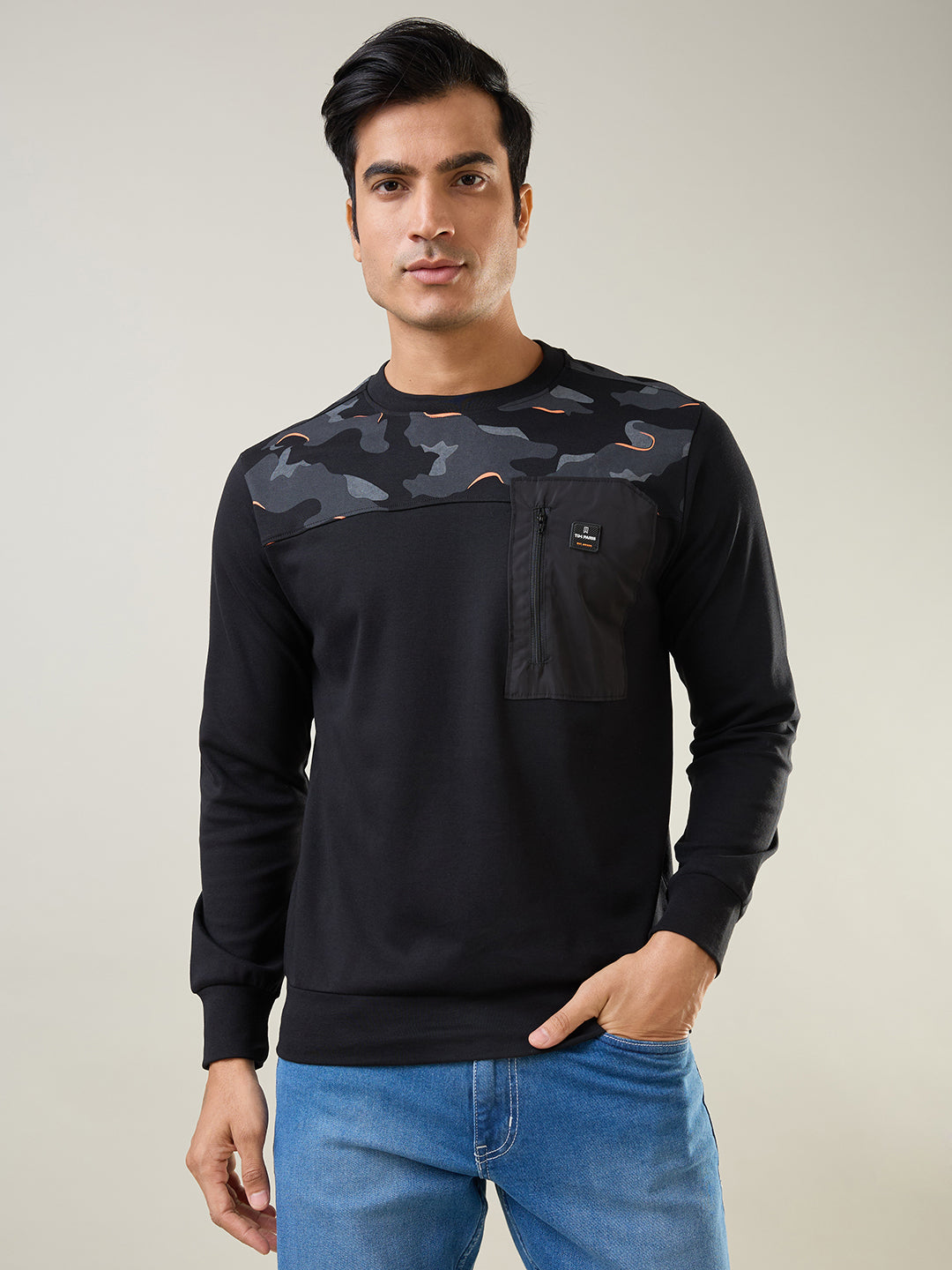 Black Printed Sweatshirt