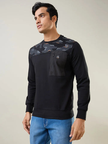Black Printed Sweatshirt Tim Paris