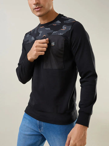 Black Printed Sweatshirt Tim Paris