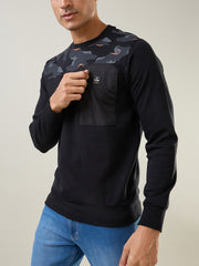 Black Printed Sweatshirt