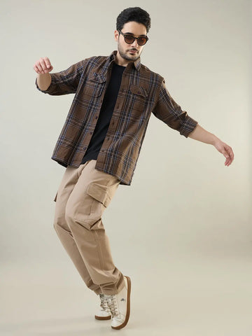 Beige Relaxed Fit Cargo Pant Tim Paris