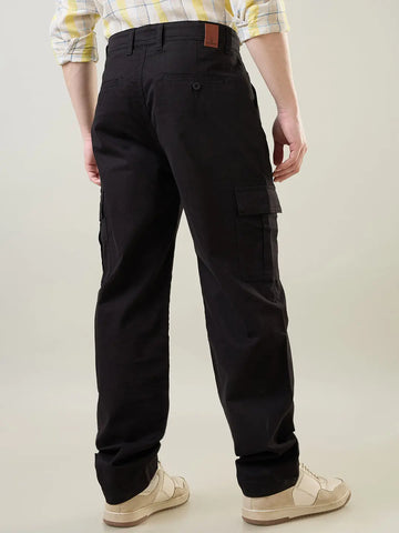 Black Relaxed Fit Cargo Tim Paris