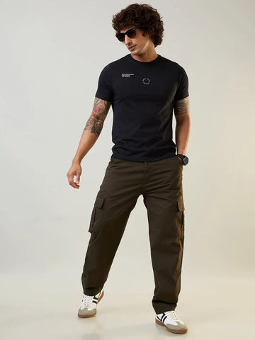 Olive Green Relaxed Fit Cargo Tim Paris