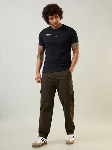 Olive Green Relaxed Fit Cargo Tim Paris