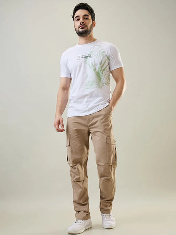 Beige Slim Fit Cargo Pant TIM PARIS