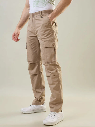 Beige Slim Fit Cargo Pant TIM PARIS