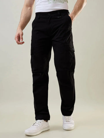 Black Slim Fit Cargo Tim Paris