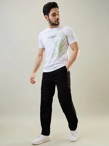 Black Slim Fit Cargo Tim Paris