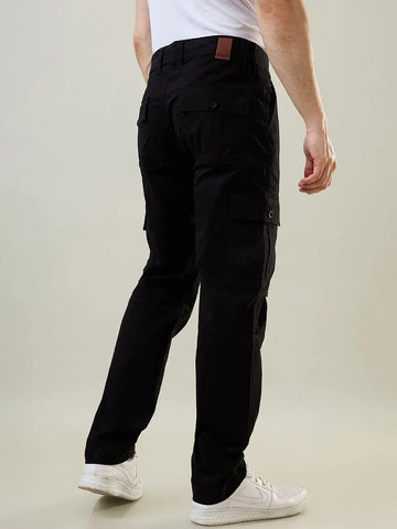 Black Slim Fit Cargo Tim Paris